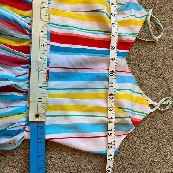 XOXO Romper Sexy Boho Maxi Dress Multicolor Strips Adjustable Strap Women Size M - Picture 2 of 8